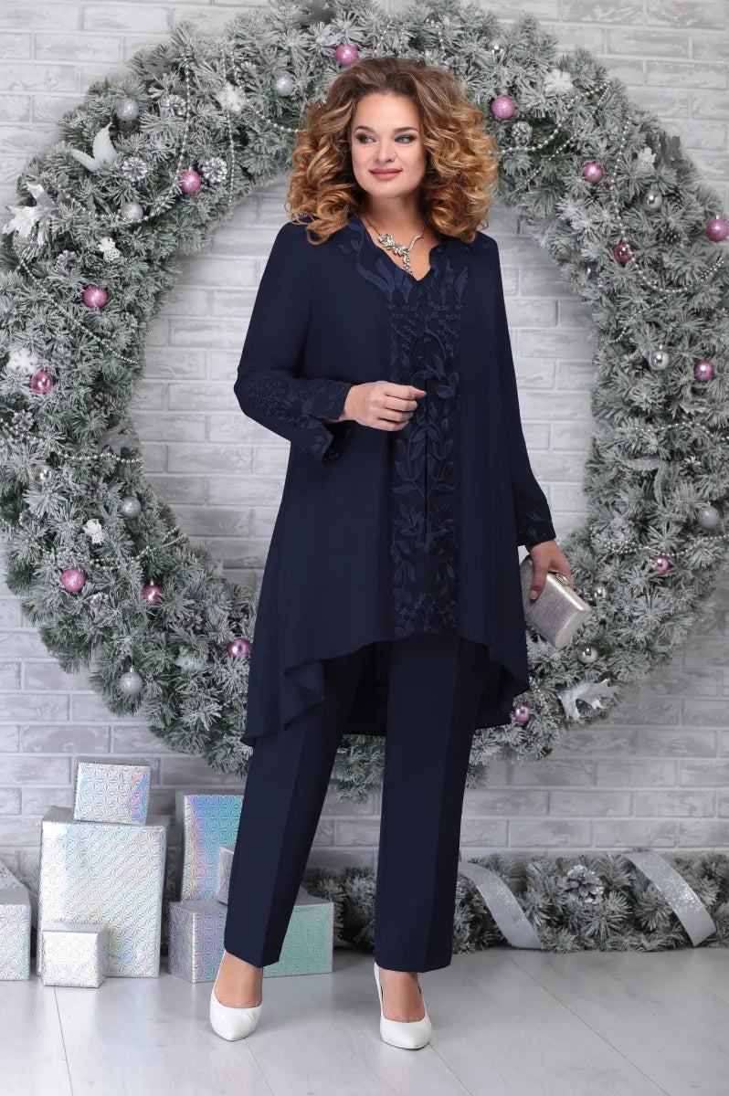 Marlene - Pluse Size Embroidered 3-Piece Set