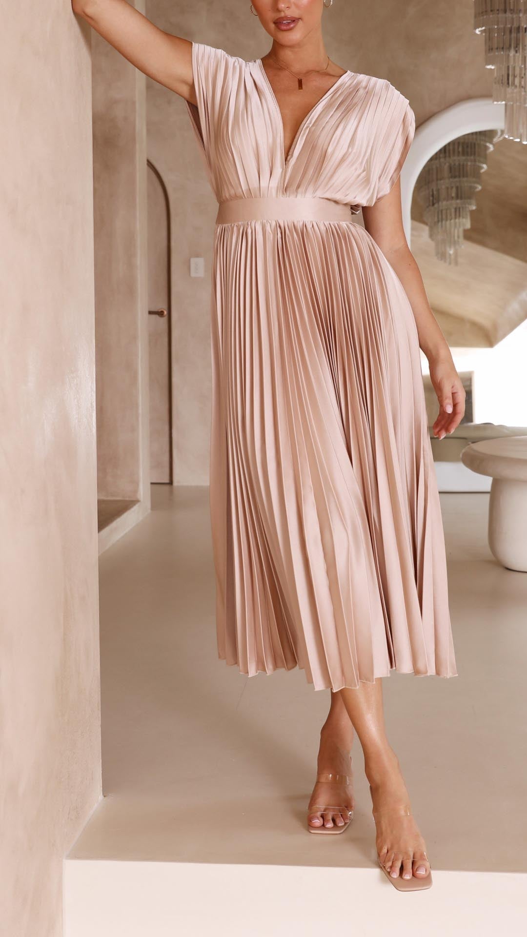 Stella - Pleated Maxi Dress