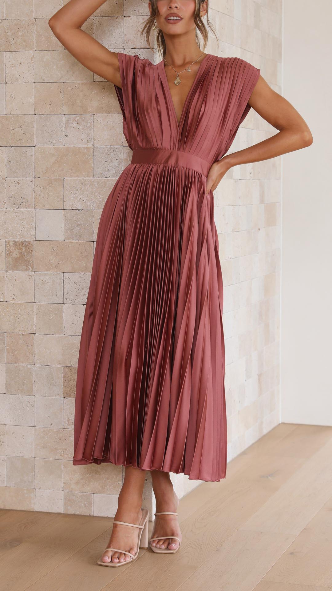 Stella - Pleated Maxi Dress