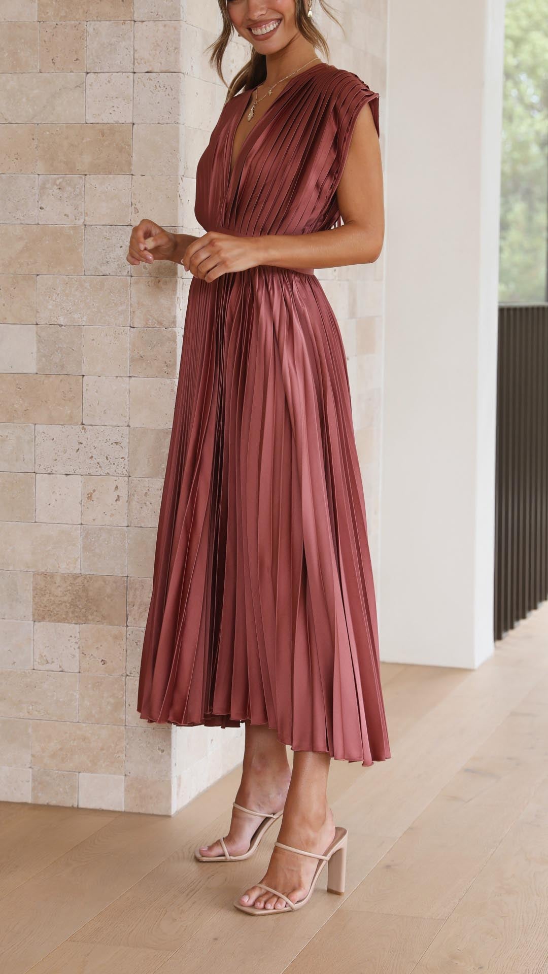 Stella - Pleated Maxi Dress
